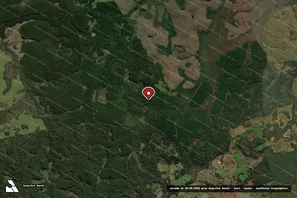 Imagem de satélite de Infração da Flora em Ponte Alta do Norte - SC (marcador da localização)