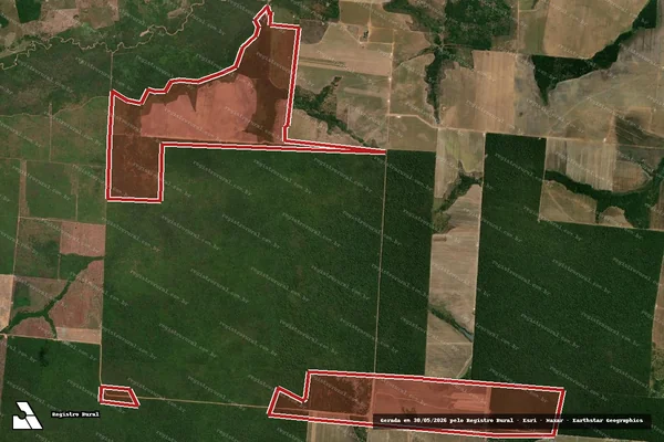 Imagem de satélite de Infração Ambiental em Santana do Araguaia - PA