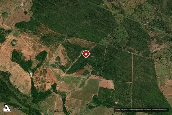 Imagem de satélite de Desmatamento em Anastácio - MS (marcador da localização)