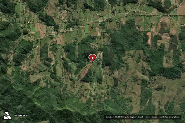 Imagem de satélite de Infração Ambiental em Tijucas - SC (marcador da localização)