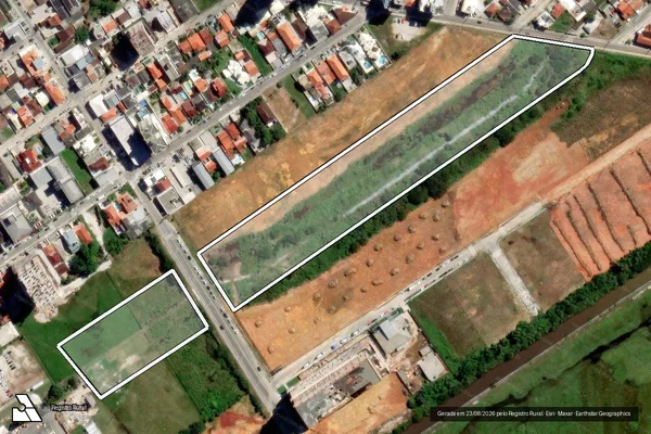 Imagem de satélite — Embargo IBAMA — Infração Ambiental - Biguaçu/SC