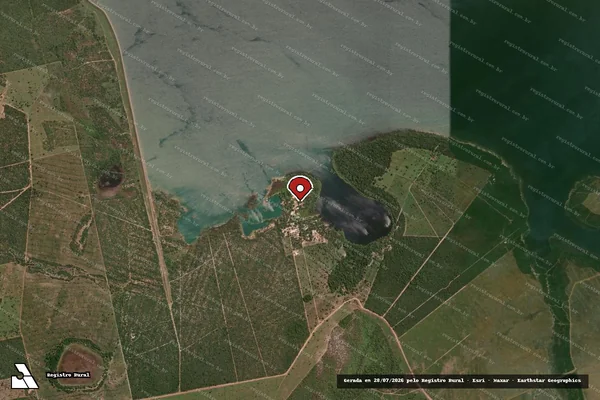 Imagem de satélite de Infração Ambiental em São Salvador do Tocantins - TO (marcador da localização)
