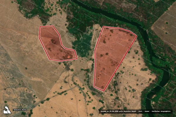 Imagem de satélite de Infração Ambiental em Arraias - TO