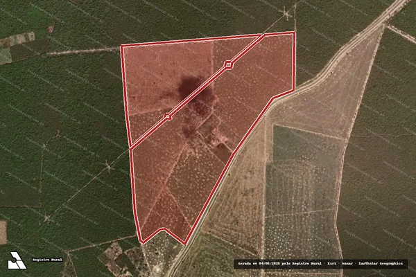 Imagem de satélite — Embargo IBAMA — Infração da Flora — Santa Rita de Cássia/BA