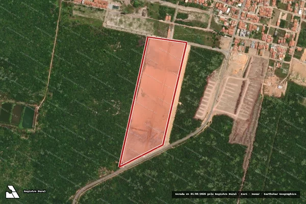 Imagem de satélite — Embargo IBAMA — Infração da Flora — Paraipaba/CE