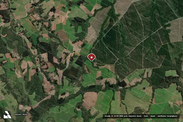Imagem de satélite de Infração Ambiental em Major Vieira - SC (marcador da localização)