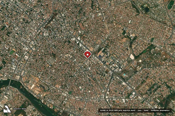 Imagem de satélite de Infração Ambiental em Cuiabá - MT (marcador da localização)
