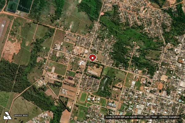 Imagem de satélite de Infração Ambiental em Alta Floresta - MT (marcador da localização)
