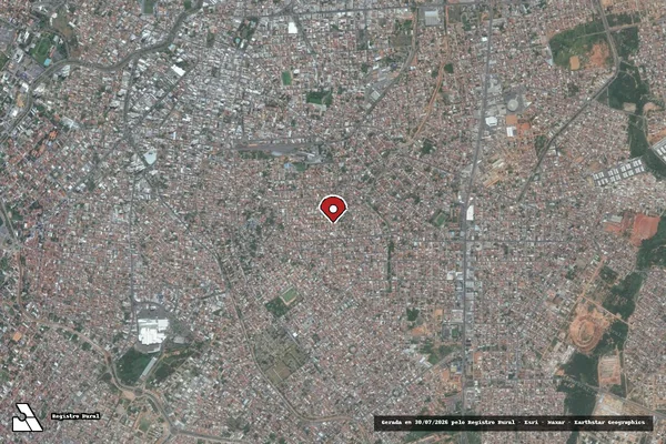 Imagem de satélite de Infração Ambiental em Montes Claros - MG (marcador da localização)