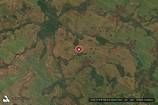 Imagem de satélite de Infração da Flora em Vacaria - RS (marcador da localização)