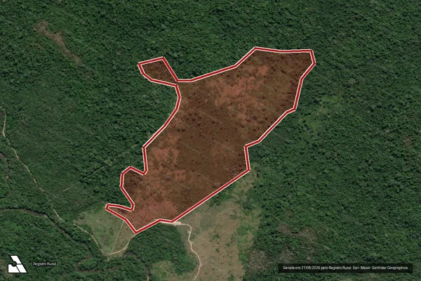 Imagem de satélite de Infração da Flora em Pacajá - PA