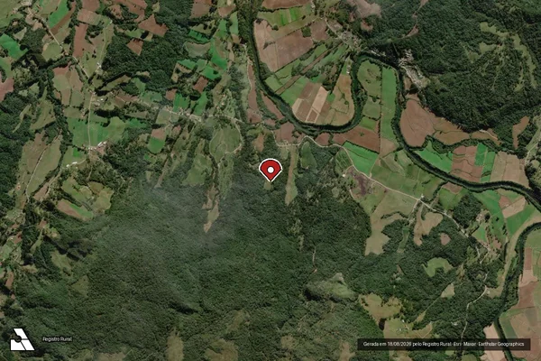 Imagem de satélite de Infração da Flora em Rio Rufino - SC (marcador da localização)
