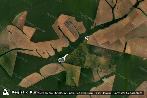 Imagem de satélite de Infração Ambiental em Bom Jesus do Araguaia - MT
