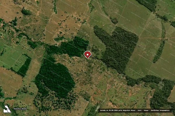 Imagem de satélite de Infração referente a Qualidade Ambiental em Juína - MT (marcador da localização)