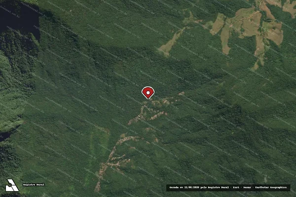 Imagem de satélite de Infração Ambiental em Paraty - RJ (marcador da localização)