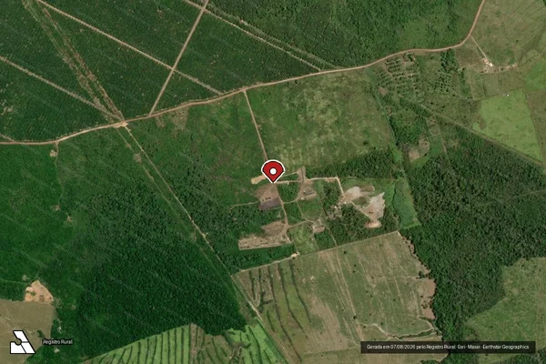 Imagem de satélite de Infração da Flora em Tomé-Açu - PA (marcador da localização)