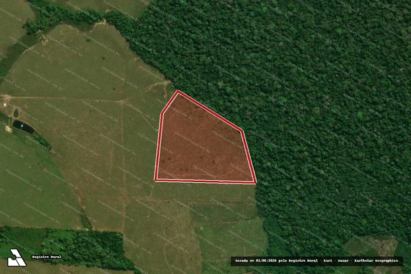 Imagem de satélite — Embargo IBAMA — Infração da Flora - Cruzeiro do Sul/AC