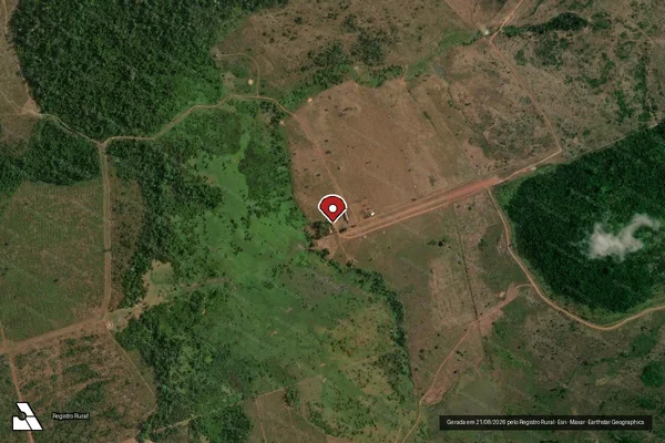 Imagem de satélite de Infração da Flora em São Félix do Xingu - PA (marcador da localização)