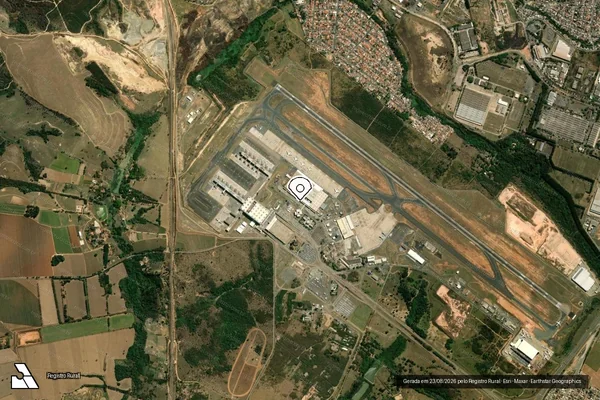 Imagem de satélite de Infração da Fauna em Campinas - SP (marcador da localização)