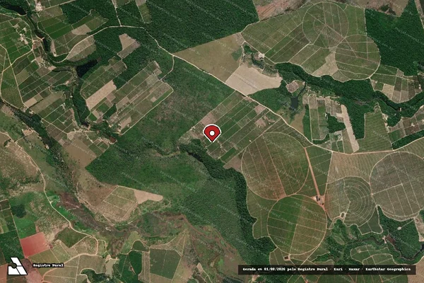 Imagem de satélite de Infração Ambiental em Jaguaré - ES (marcador da localização)