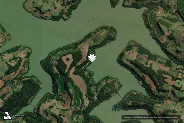 Imagem de satélite de Infração da Flora em Alpestre - RS (marcador da localização)