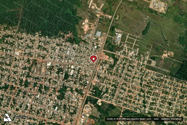 Imagem de satélite de Infração Ambiental em Rorainópolis - RR (marcador da localização)