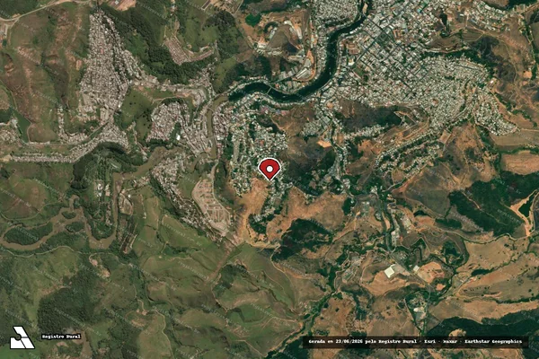 Imagem de satélite de Infração da Fauna em Ponte Nova - MG (marcador da localização)