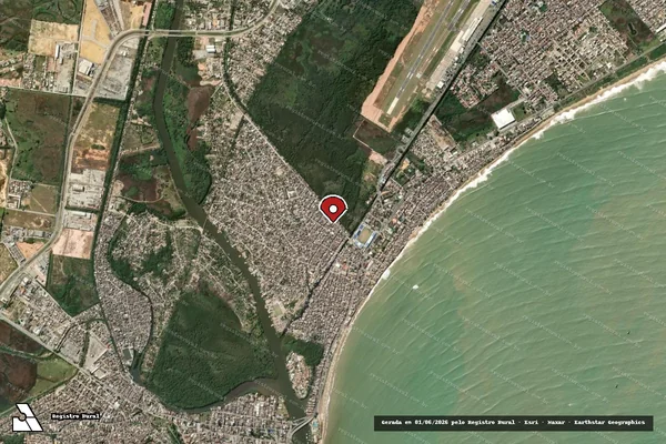 Imagem de satélite de Infração da Fauna em Macaé - RJ (marcador da localização)