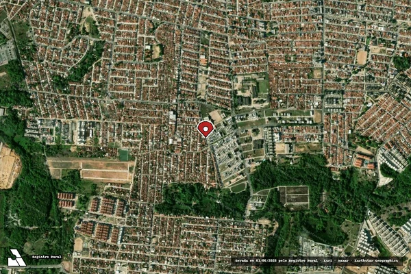 Imagem de satélite de Infração Ambiental em João Pessoa - PB (marcador da localização)