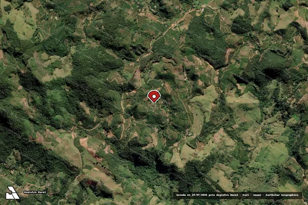 Imagem de satélite de Infração da Fauna em Apiacá - ES (marcador da localização)