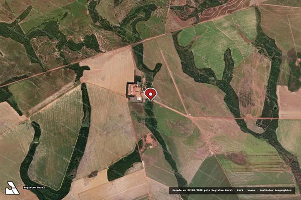 Imagem de satélite de Infração da Flora em Nova Nazaré - MT (marcador da localização)