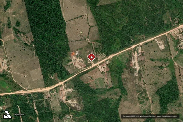 Imagem de satélite de Infração da Flora em Brasília - DF (marcador da localização)