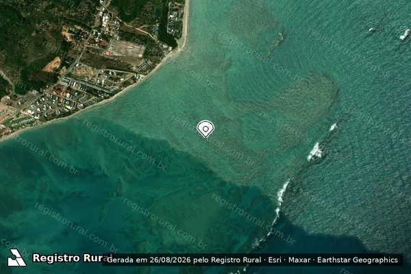 Imagem de satélite de Infração de pesca(Não Classificada-Móvel) em São Miguel dos Milagres - AL (marcador da localização)