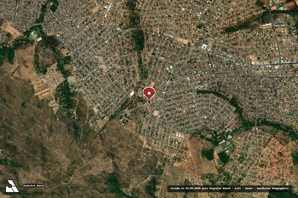 Imagem de satélite de Infração Ambiental em Aparecida de Goiânia - GO (marcador da localização)