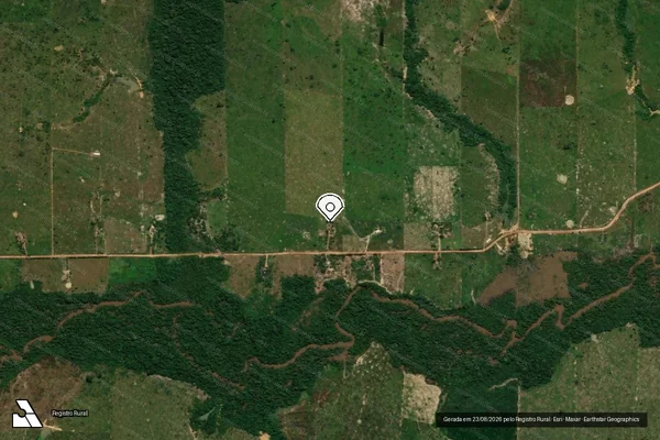 Imagem de satélite de Infração Ambiental em Porto Velho - RO (marcador da localização)