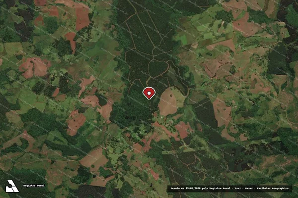 Imagem de satélite de Infração da Flora em São José do Cerrito - SC (marcador da localização)