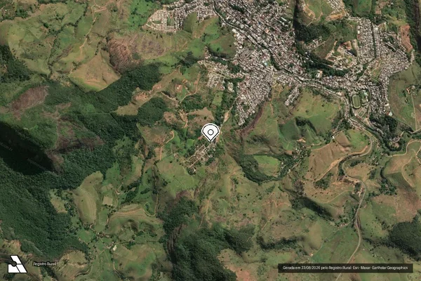 Imagem de satélite — Embargo IBAMA — Infração da Fauna — Carangola/MG