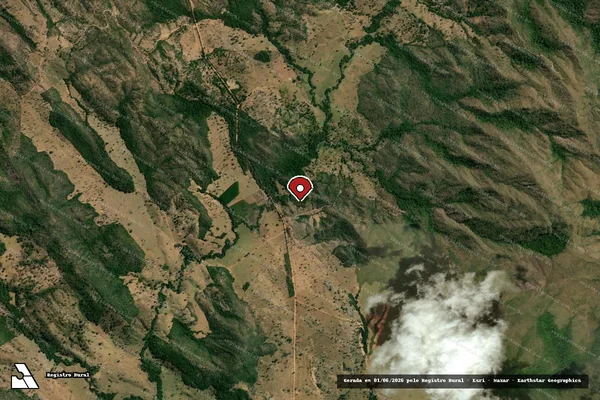 Imagem de satélite de Infração da Flora em Campinaçu - GO (marcador da localização)