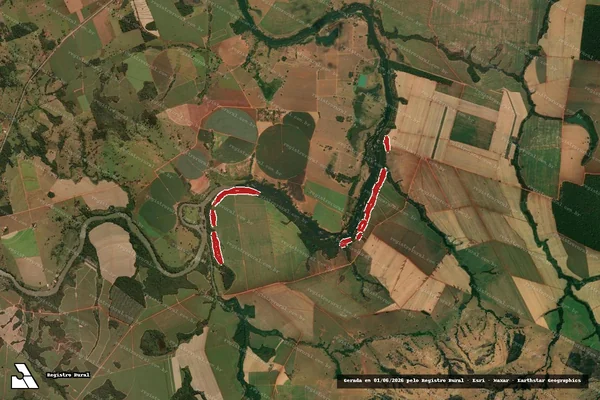 Imagem de satélite — Embargo IBAMA — Infração Ambiental — Santa Isabel/GO