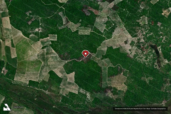 Imagem de satélite de Infração Ambiental em Baía da Traição - PB (marcador da localização)