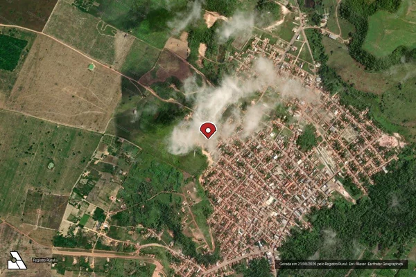 Imagem de satélite de Infração Ambiental em Nova Esperança do Piriá - PA (marcador da localização)