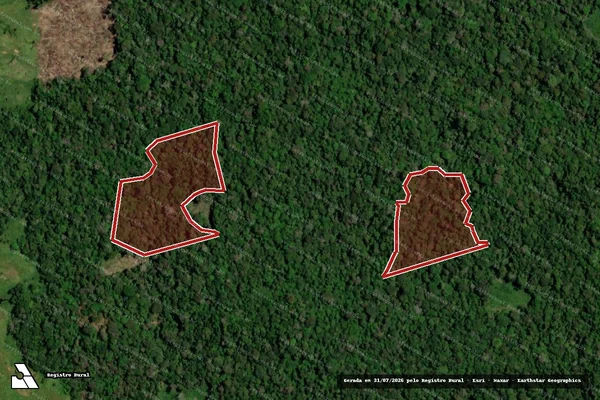 Imagem de satélite — Embargo IBAMA — Infração da Flora — Tarauacá/AC
