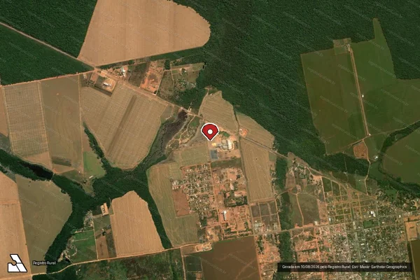 Imagem de satélite de Infração Ambiental em Feliz Natal - MT (marcador da localização)