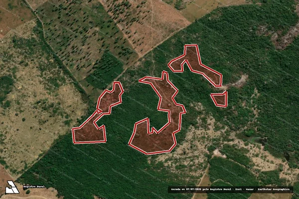 Imagem de satélite de Infração da Fauna em Santa Cruz de Salinas - MG