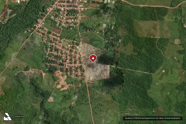 Imagem de satélite de Infração da Flora em Nova Esperança do Piriá - PA (marcador da localização)
