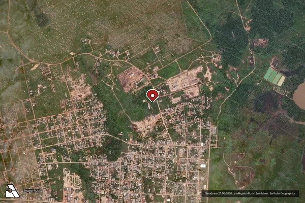 Imagem de satélite de Infração Ambiental em Porto Velho - RO (marcador da localização)