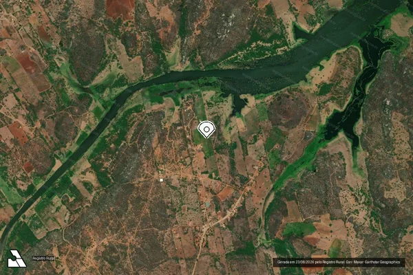Imagem de satélite — Embargo IBAMA — Infração Ambiental - Barra de São Miguel/PB