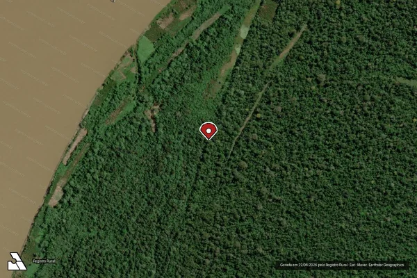 Imagem de satélite de Infração da Flora em Porto Velho - RO (marcador da localização)