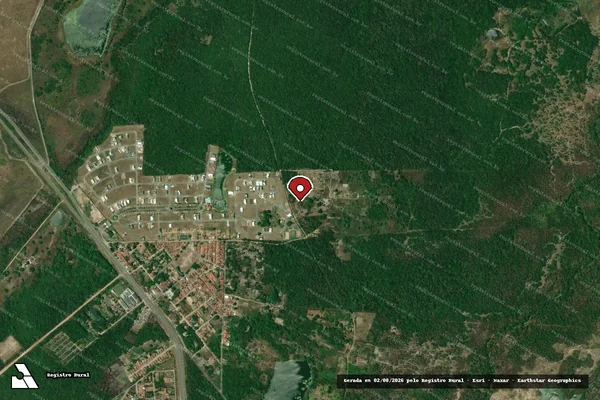 Imagem de satélite de Infração Ambiental em Caucaia - CE (marcador da localização)