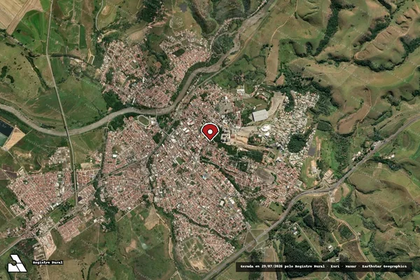 Imagem de satélite de Infração da Fauna em Cachoeira Paulista - SP (marcador da localização)